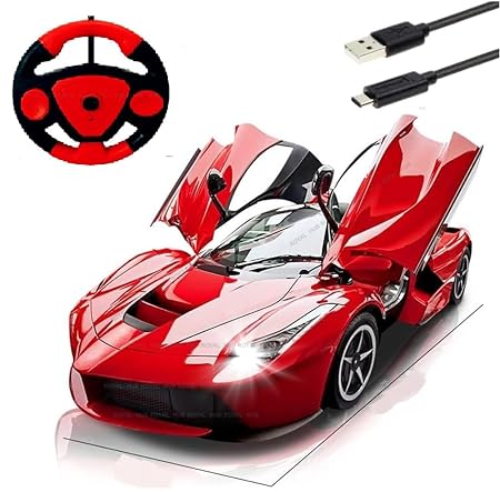 SCOFFCO Sensor Remote Control Sports Car With Openable Doors High Performance Rc Car With Led Lights For Kids Super Sports Car For Kids High Speed Rc Car Toy Big Size 3-10 Years Old Kids,Multicolor