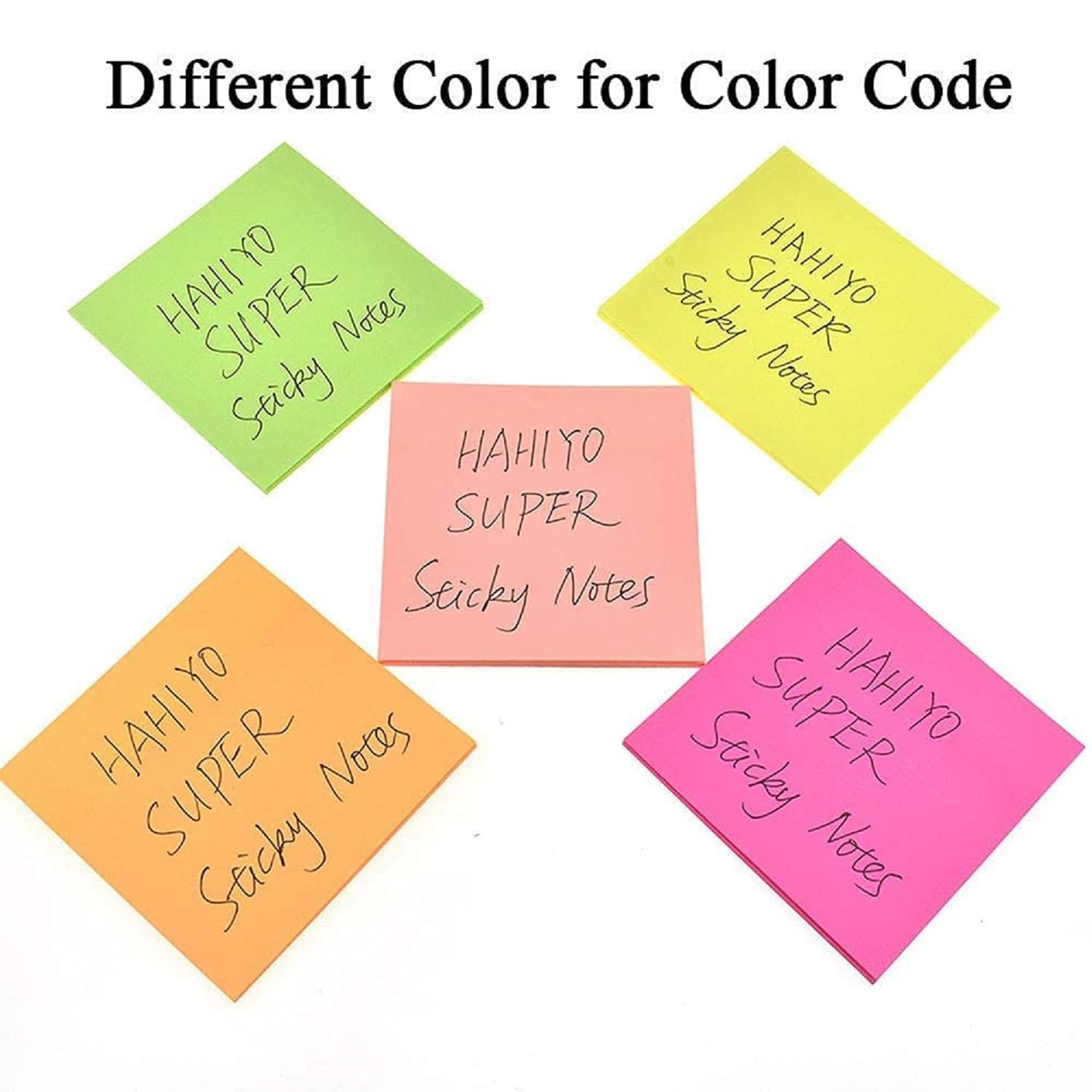 AMKAY Sticky Note Multi Color 3X3 Sticky Notes 5 Colors Fluorescent Paper Self Adhesive and Removable Sticky Notes, Page Marker Bookmarks Sticks Securely