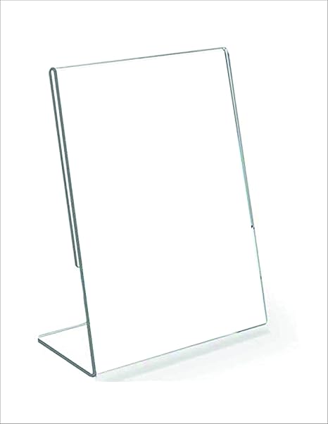 Kebica Clear Design Acrylic Table Display Stand 6x4 inch A-6 Sign Stand - Paper Holder and Menu Holder Display