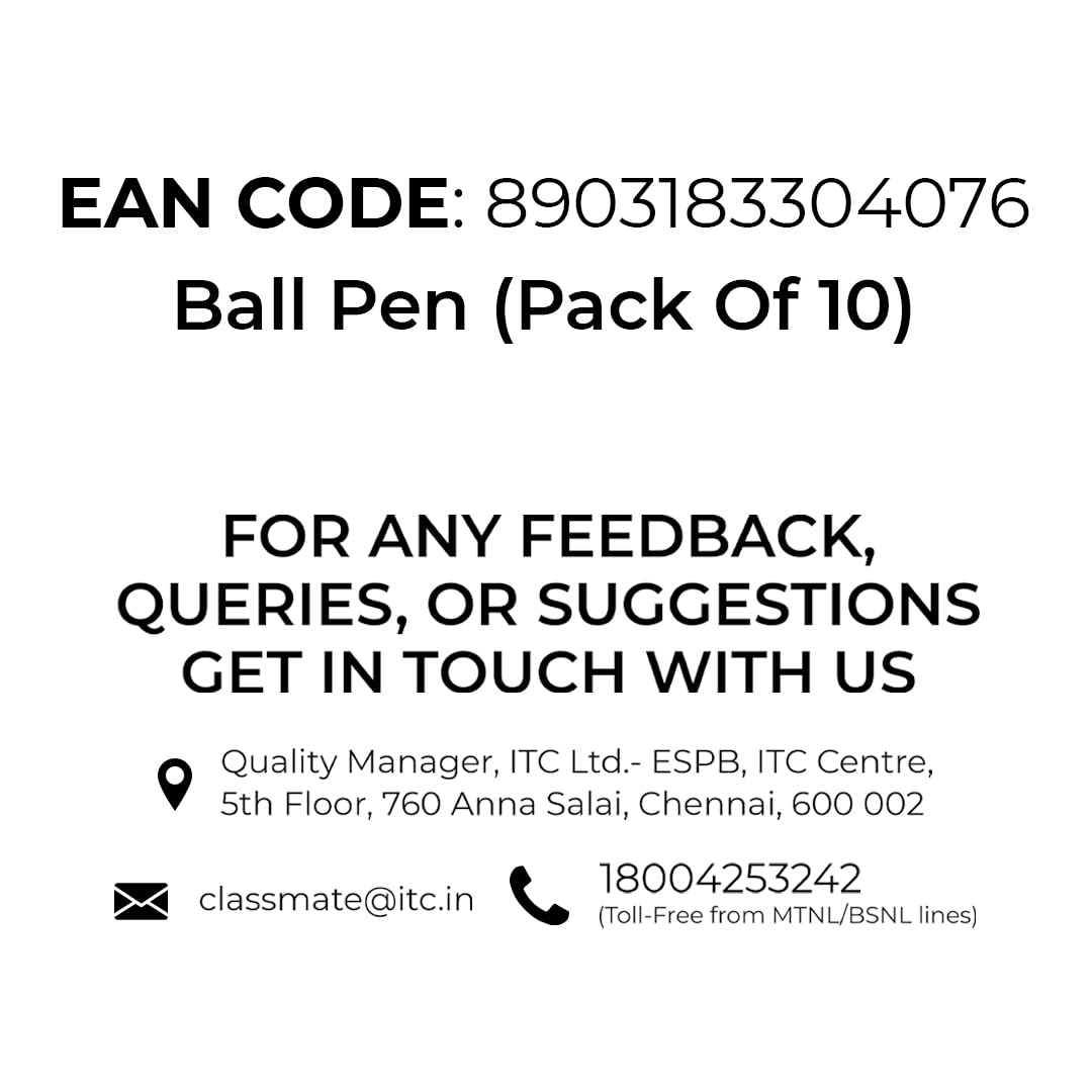 Classmate Hook- Blue And Black Ball Pens (Pack of 10)|Smooth & Fast Writing Ball Pens|Unique Griper for Writing Comfort|Attractive Body Design for Boys & Girls|School & Office Stationery