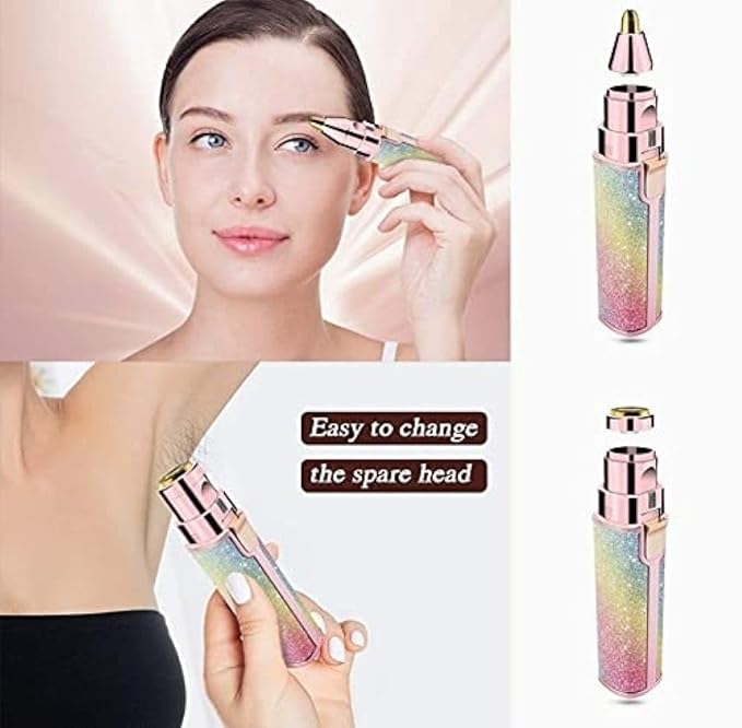 BLACK OLIVE® 2-in-1 Rechargeable Eyebrow Epilators For Women, Facial Hair Removal Machine For Women,Face, Lips, Nose Hair Remover Epilators with Light