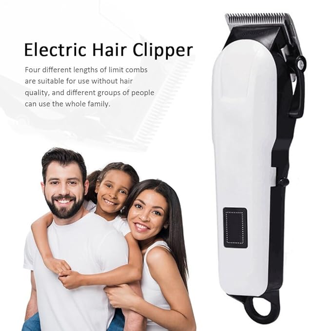 Kubra 809A Professional Corded/Cordless Rechargeable Trimmer With Length Adjustment Setting 60Mnts Runtime, White