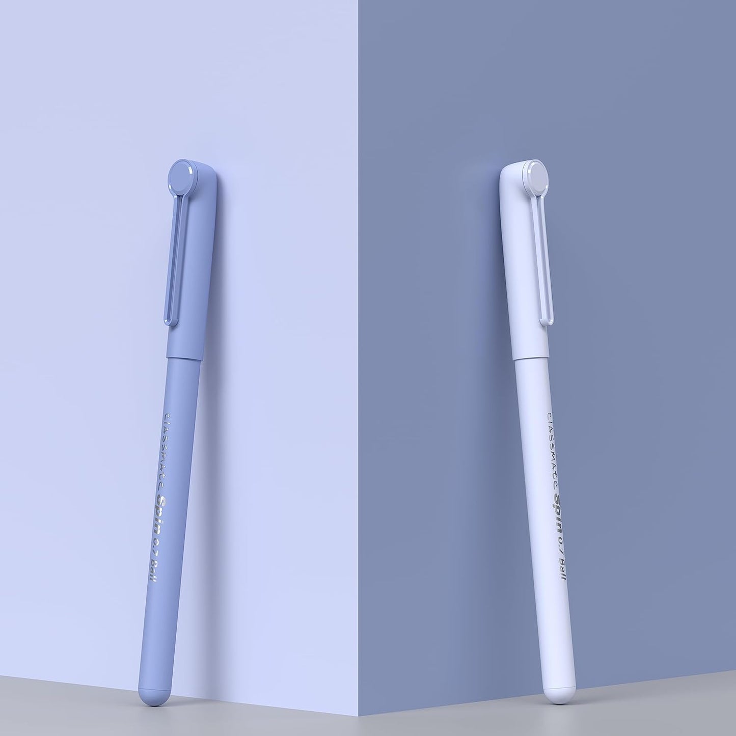 Classmate Spin Ball Pen- Blue | Attractive Pastel Shades for Boys & Girls | Smooth Writing Ball Pen | Fidgeting Clip Design Functionality | Long Tip for Comfortable Writing