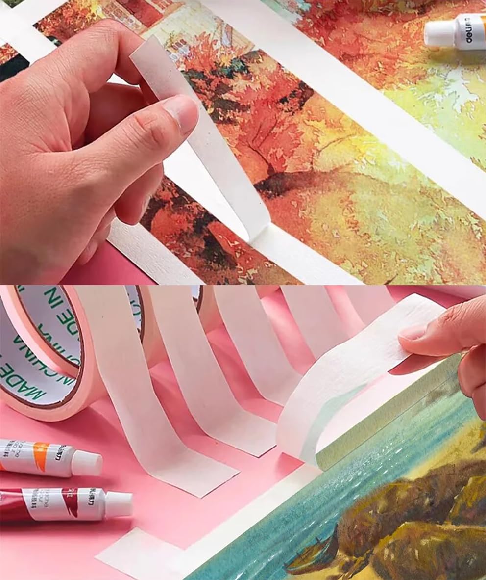 DIGISMART® Masking Tape, Labelling, Painting, no leave adhesive, Paper Masking tape pack