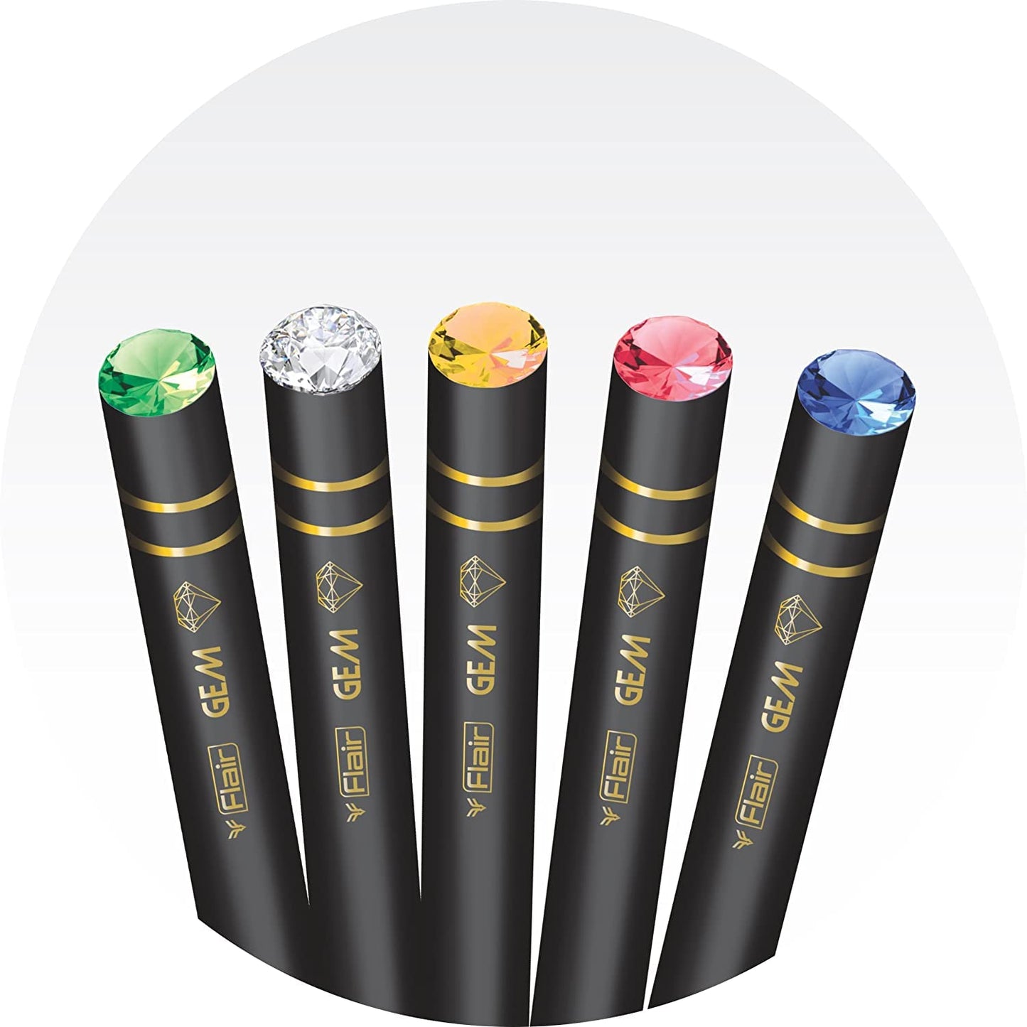 FLAIR Creative Series Gem 2B Graphite Pencil | Extra Dark Pencil | Black Matte Finish | Lightweight With Comfortable Grip | Black, 10 Pencils