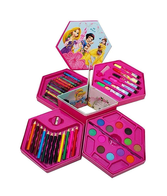 AMKAY Colors Box Color Pencil, Crayons, Water Color, Sketch Pens Set Of 46 Pieces Art Set For Kids Boys & Girls Best Educational (Color & Design For Kids)