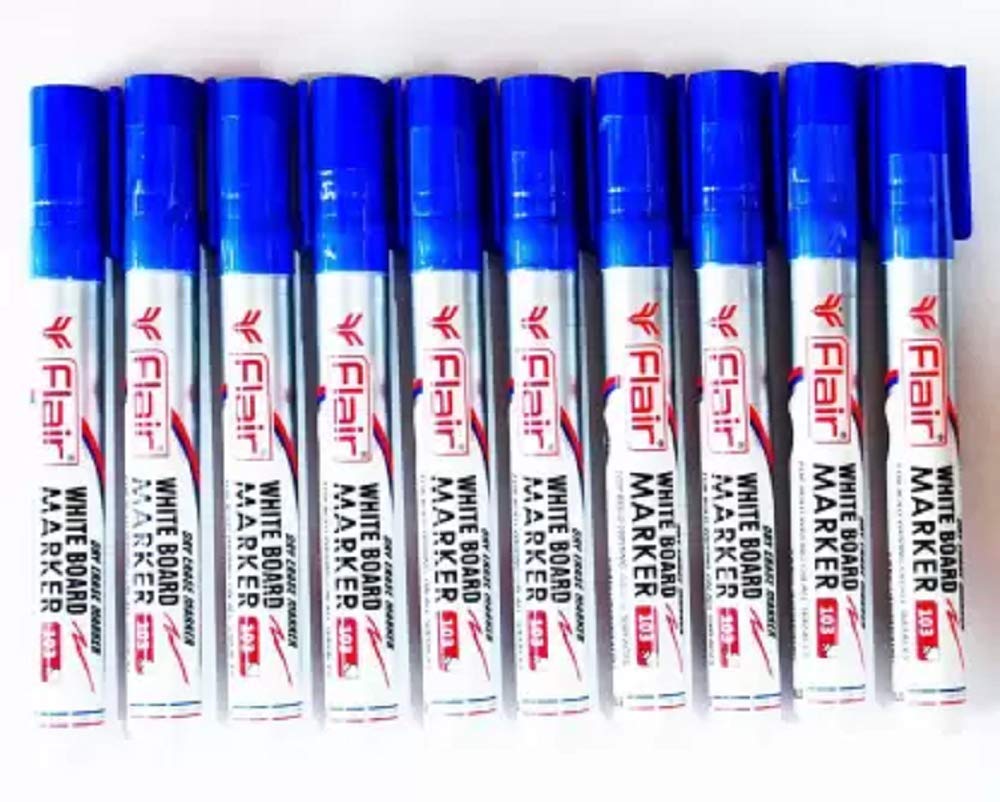 FLAIR Whiteboard Marker Black (Set of 10, Multicolor)