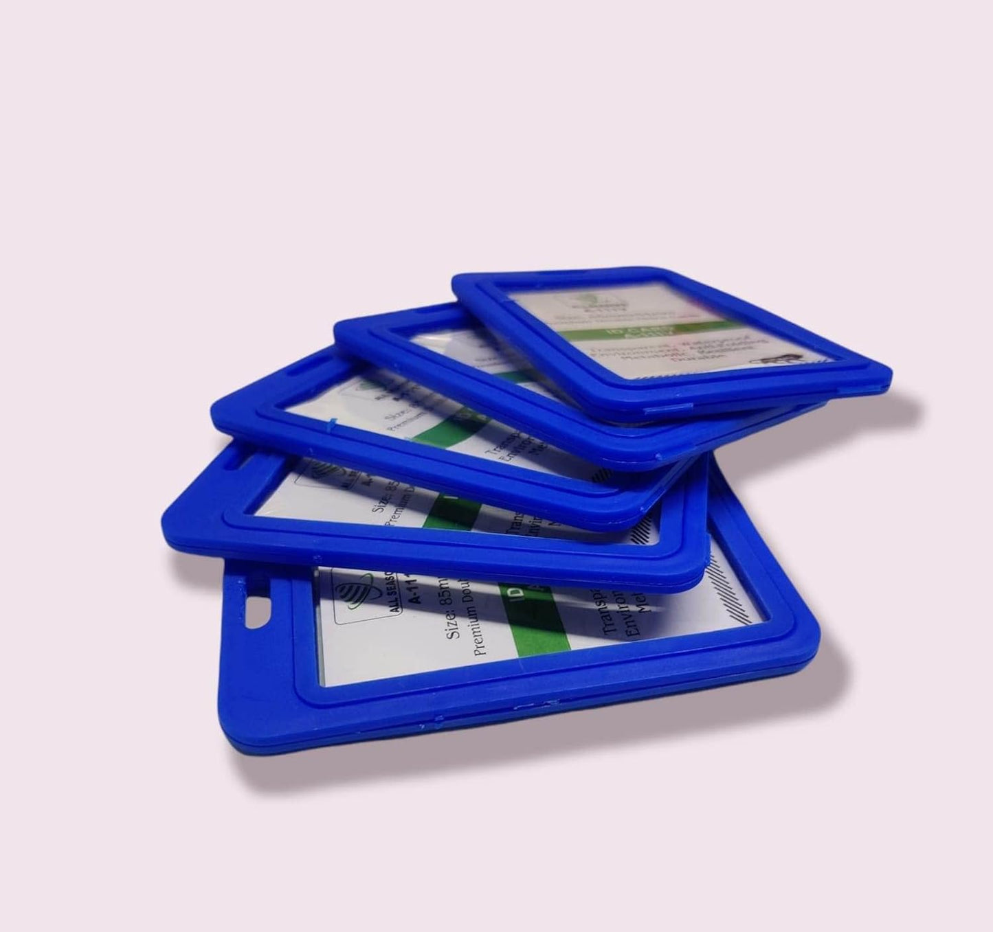 AMKAY I- Cards 0022 55x85mm | Hard Plastic ID Card Holder/Badge for Office| Compatible with Various Badge Holders, Clips, Lanyards, and Retractable Badge Reels. (Pack of 1, Navy Blue)