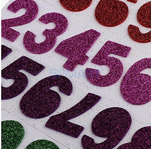 Art & Craft Kraft Crafts Glitter Foam Number Stickers (Multicolor)
