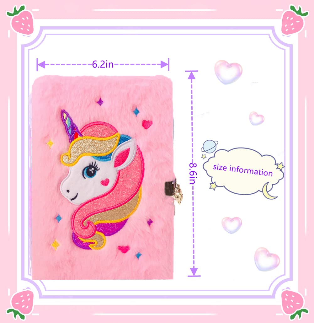 ART & CRAFT Unicorn Diary with Lock for Girls,Girls Journal Notebook with Lock and Keys, Diary for Girls Age 8-12 School Gift Set for Writing and Drawing, Secret Unicorn birthday Gift