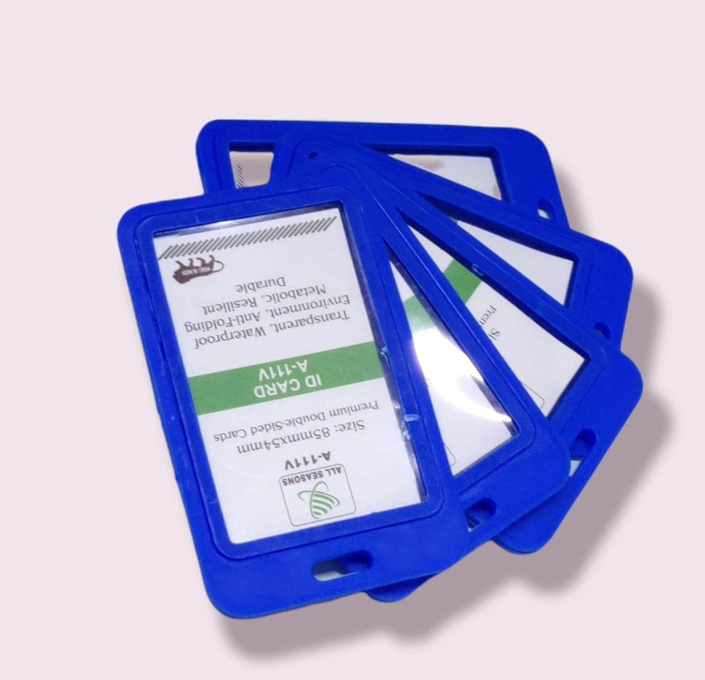 AMKAY I- Cards 0022 55x85mm | Hard Plastic ID Card Holder/Badge for Office| Compatible with Various Badge Holders, Clips, Lanyards, and Retractable Badge Reels. (Pack of 1, Navy Blue)
