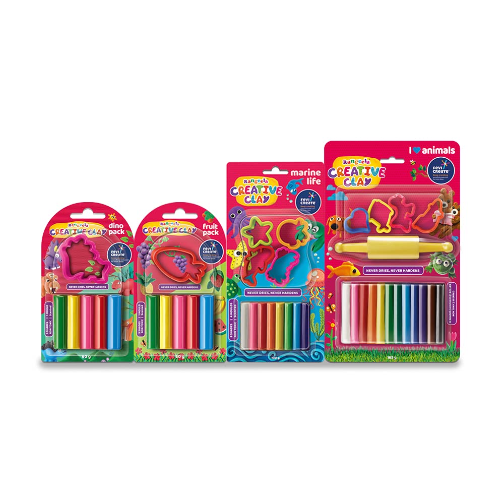 AMKAY Pexon Fruit Creative Clay Pack Marine Life (90gm), Multi Color, 5 Years & Above
