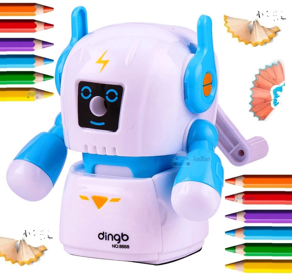Robot Sharpener for Kids – Robot Pencil Sharpener, Table Sharpener Machine (Assorted Color)