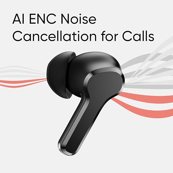 realme Buds T110 Bluetooth Truly Wireless in Ear Earbuds with mic, AI ENC for Calls, Google Fast Pair, 38 Hours Total Playback