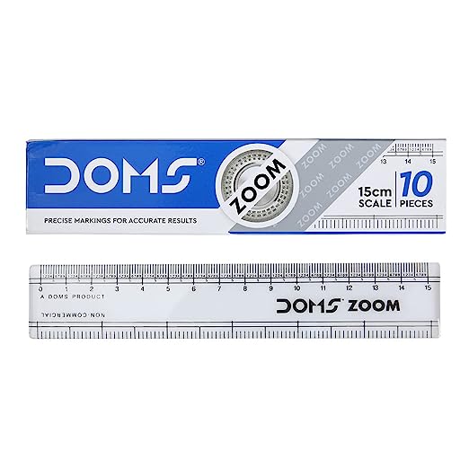 DOMS Zoom 15cm Transparent Broad Scale (Pack of 10)