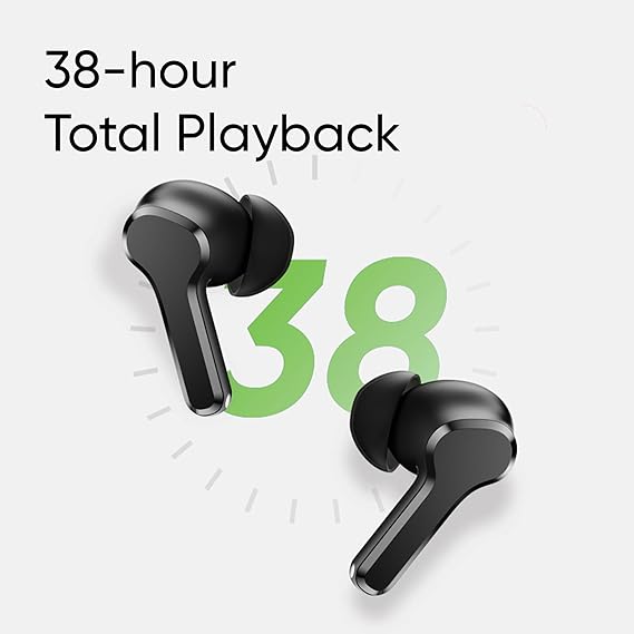 realme Buds T110 Bluetooth Truly Wireless in Ear Earbuds with mic, AI ENC for Calls, Google Fast Pair, 38 Hours Total Playback