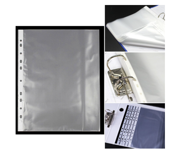 Digismart A4 Punched Pocket, 150 MICRONS 50 Pages/Pack Sheet Protector Binder Pocket Paper File Letter Sheet Protector Binder Sleeves, Clear Sheet Protector Transparent Document
