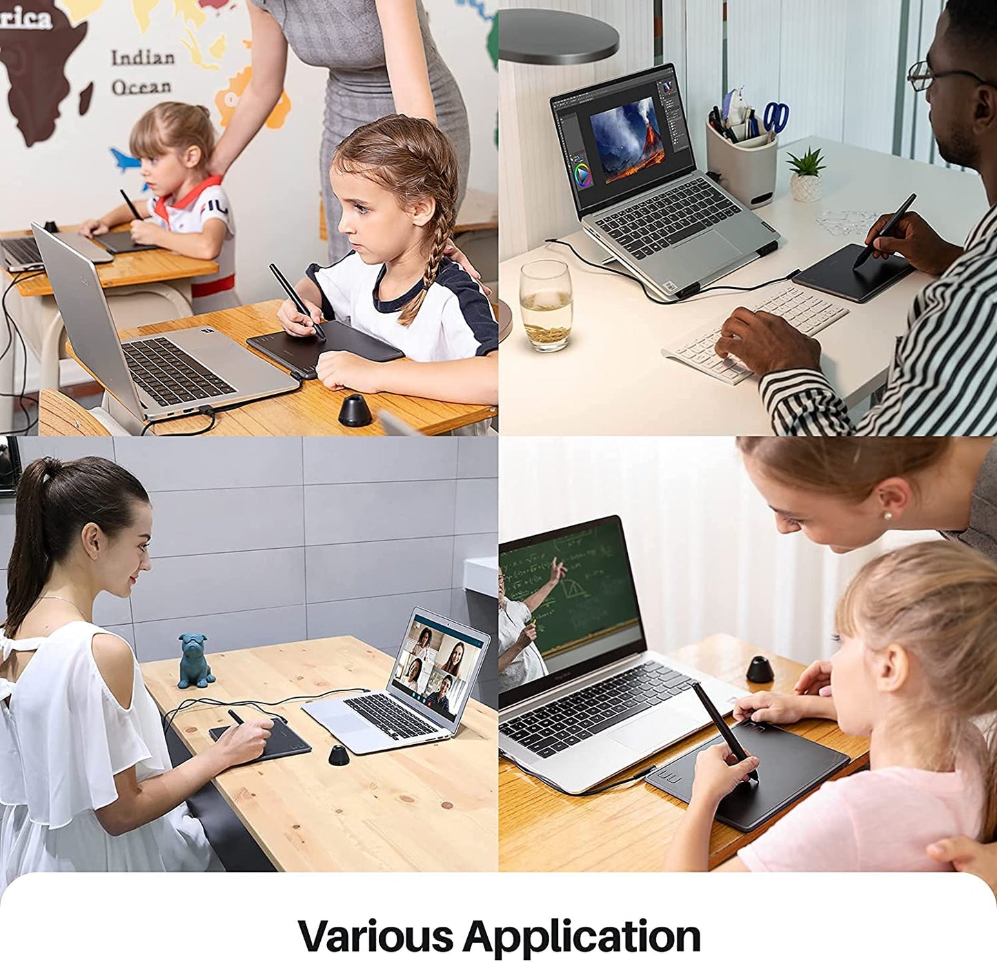 Huion H430P OSU Graphics Drawing Tablet with Battery-Free Stylus 4.8x3 inch Working Area 4 Press Keys Support Work from Home Distance Education Compatible with Android Linux Windows and Mac