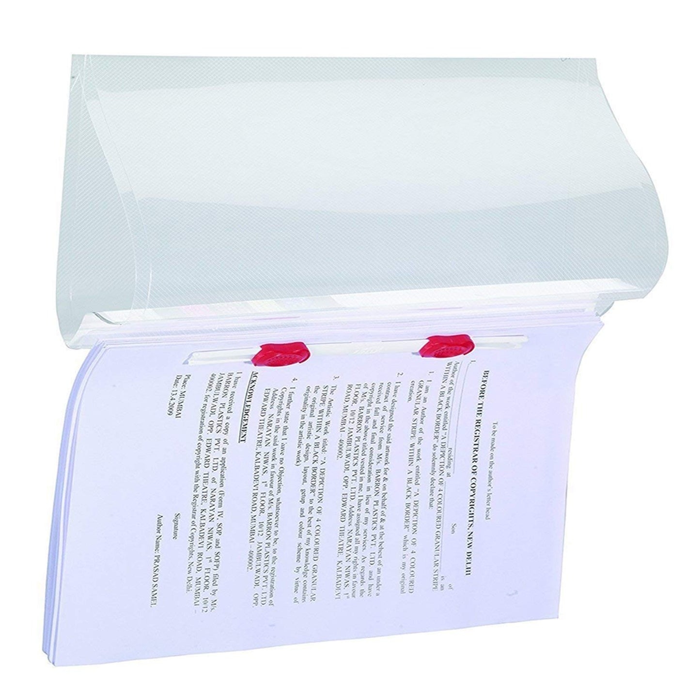KIYA ® A4 Size Transparent Report File Folder Rf101 with Plastic Clip for Certificates, Office Documents, Reports, Page Holder, Presentation | Pack of 1 Pieces (Transparent)
