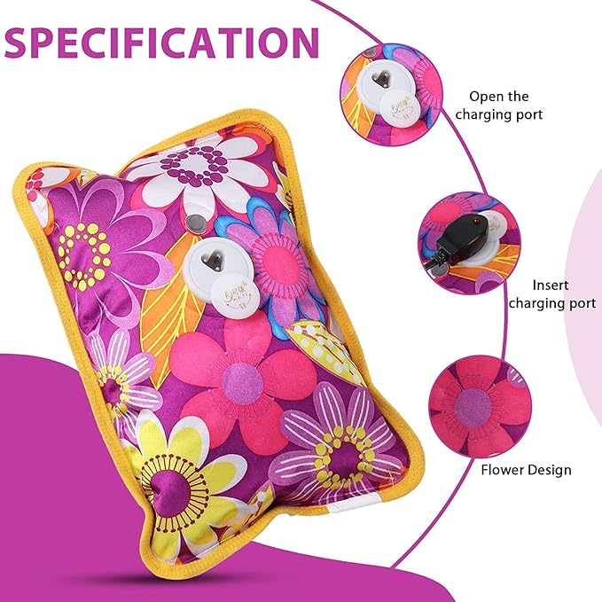LUMONY Hot Water Bag Heating Bag Gel electric for pain relief, electric heating pad for back pain Men & Women with Charging Cord