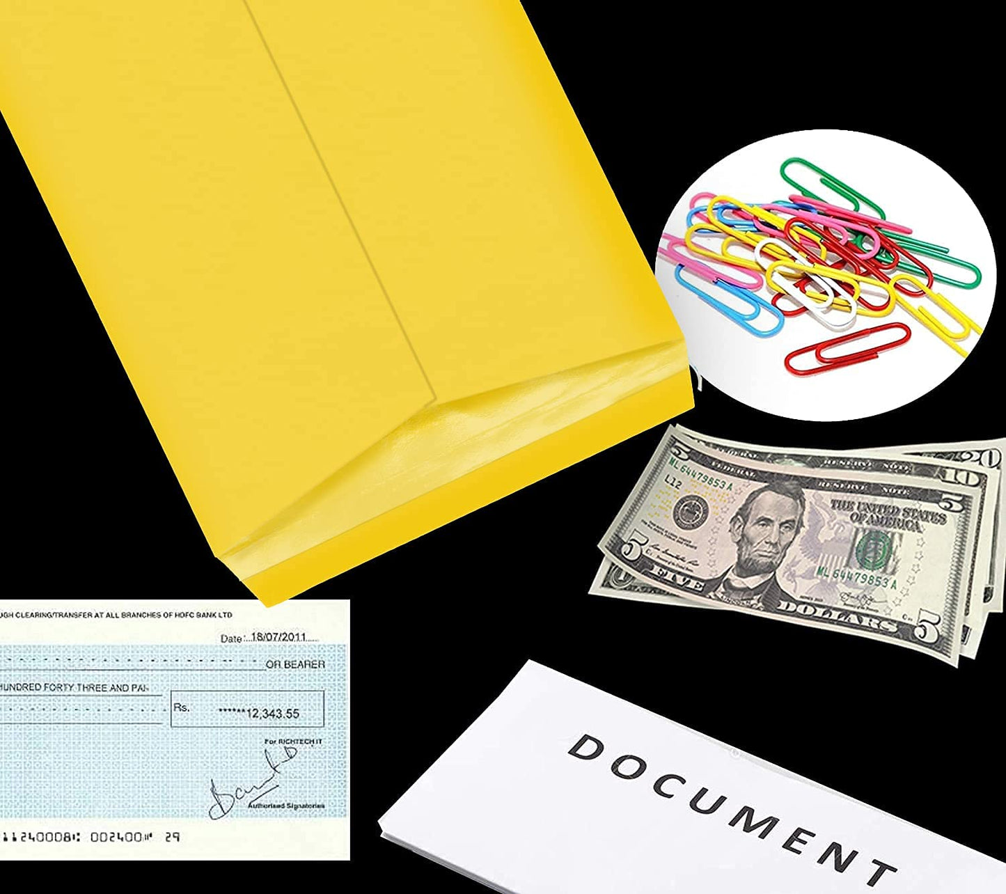 DIGISMART (Pack of 10 Pcs Yellow Envelope) A4 Size 10 x 12 inch Laminated Yellow Paper A4 Size Envelope Ideal For Home Office Secure Mailing | Poly Laminated inside | (Without Gummed Closures)