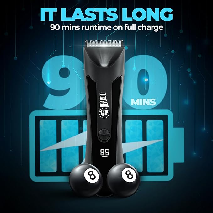Beardo incrediBALL Trimmer for Men | Ball Trimmer for Men with Skin Safe Tech | No Nicks with Ceramic Blades | Shower friendly IPX5 Water resistant | LED display, LED torch, Dock | Use as per directions |