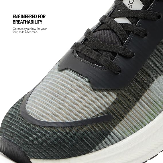 BoldFit Running Shoes for Men - Anti-Slip Sports Shoes With Soft Sole Extra Grip for Running, Jogging, Regular Gym - Black-Grey (ASL)