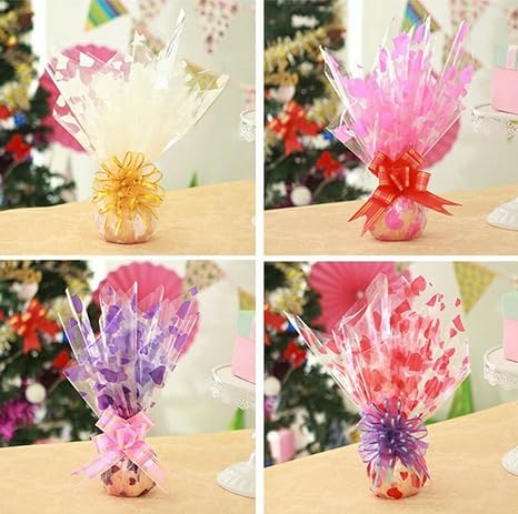 Amkay Gift Packing Transparent Sheet 50x70 ( Pack of 10 Sheets ) Printed Transparent Sheets Cellophane Gift Wrapper ( Assorted Colours )