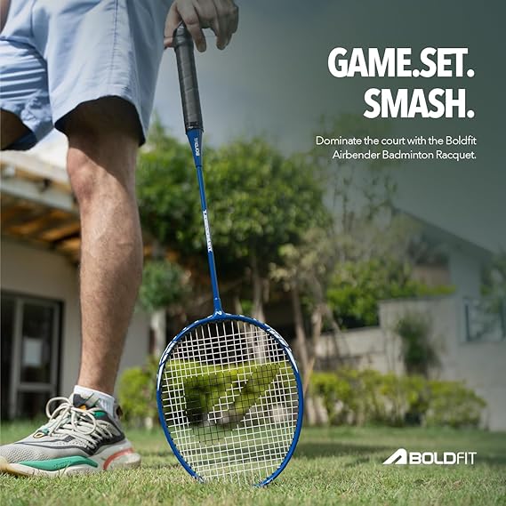 Boldfit Badminton Rackets for Beginners, Adults Aluminium Shuttle Bat with Full Cover Bag Badminton Racket for Practice & Match Lightweight Badminton Racquet with Grip Handle Shuttle Racket (ASL)