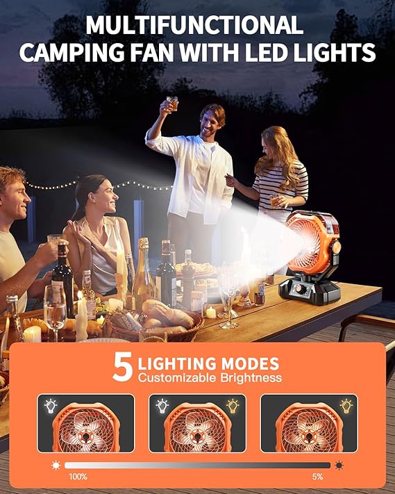 coldSky Misting Camping Fan 8136C Orange