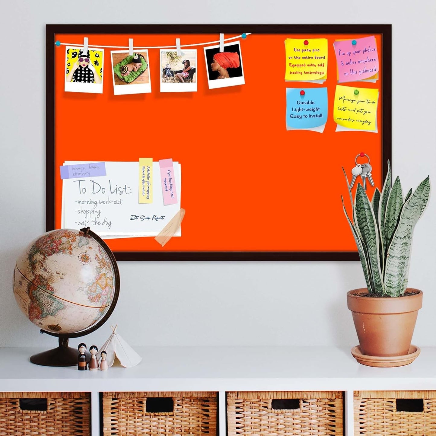 Digismart Noticeboard Nova Channel (Orange) for Office, Home & School Aluminum Frame (Pack of 1) (Non Magnetic)