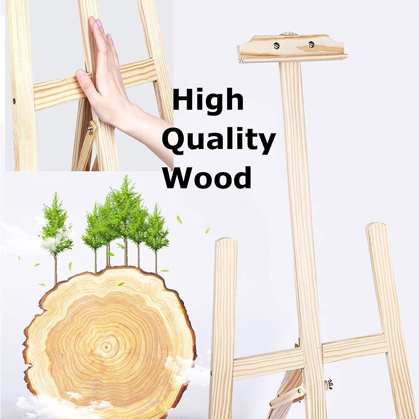 Digismart Wooden Display Adjustable Stand Heavy Artist Easel 3 Legs for Painting, Holding Pictures, Display and Advertisements. 3 Feet (90 cm). Showroom Display, Painting, Drawing. (Wooden)