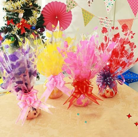 Amkay Gift Packing Transparent Sheet 50x70 ( Pack of 10 Sheets ) Printed Transparent Sheets Cellophane Gift Wrapper ( Assorted Colours )