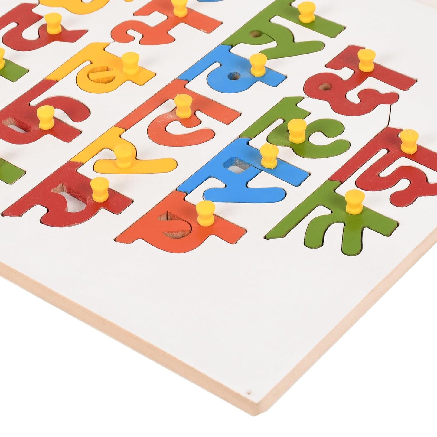 Art & Craft ® Hindi Letter Puzzle with Knobs Educational and Learning Toy for Kids | Learning Hindi Latter pegged Puzzles for Toddler Ages 2+ - (10 X 16 Inch)