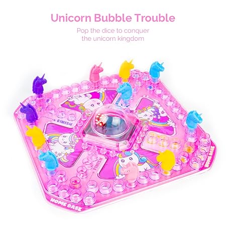 RATNA's Unicorn Bubble Trouble Board Game Dice Roller For Kids 4 Years +|Pack Of 1, Multicolor