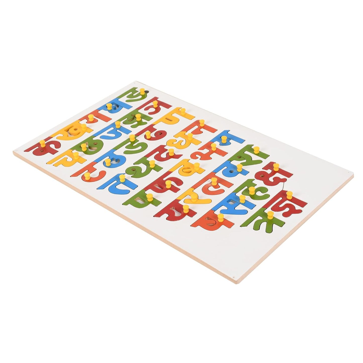Art & Craft ® Hindi Letter Puzzle with Knobs Educational and Learning Toy for Kids | Learning Hindi Latter pegged Puzzles for Toddler Ages 2+ - (10 X 16 Inch)