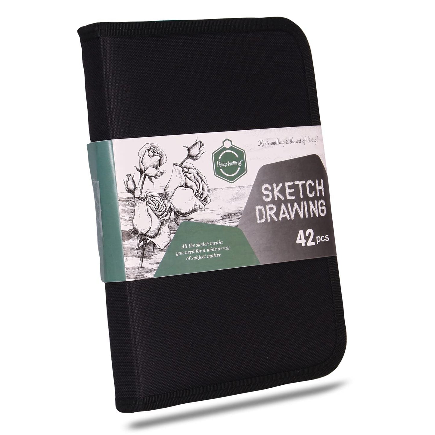 ART & CRAFT 42 Pcs. Professional Art Sketching Kit Graphite Charcoal Drawing Pencil Set for Artist Kit Painting Shading Sketch Kit for Kids and Adults with Zipper Carry Case