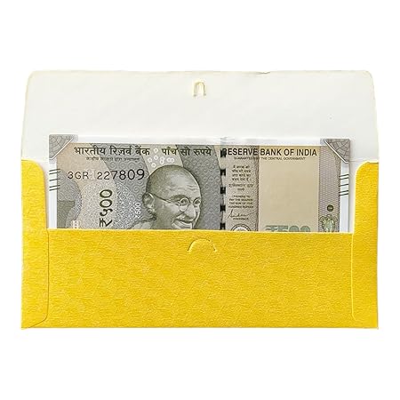scoffco Colourful Designer Shagun Lifafa/Money Gift Envelope with Golden Ambi for Gifting Money on Wedding, Birthdays Rakhi Gifting