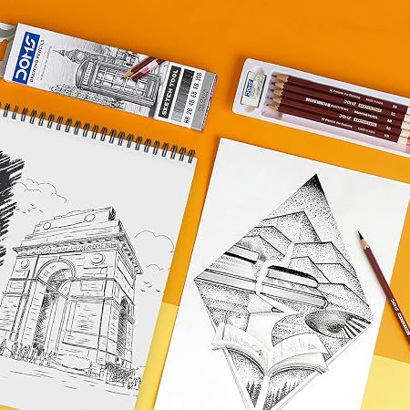 DOMS Drawing Pencil B 8204 – Premium Graphite Pencil for Drawing, Sketching & Writing