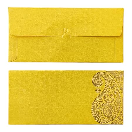 scoffco Colourful Designer Shagun Lifafa/Money Gift Envelope with Golden Ambi for Gifting Money on Wedding, Birthdays Rakhi Gifting
