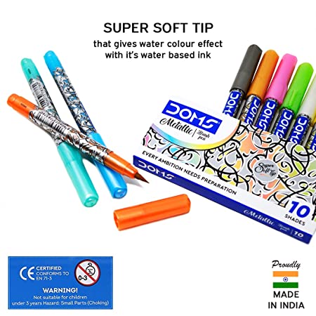 Doms Metallist Series Metallic Brush Pens (10 Assorted Shades)