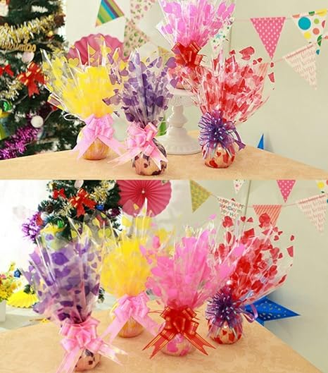 Amkay Gift Packing Transparent Sheet 50x70 ( Pack of 10 Sheets ) Printed Transparent Sheets Cellophane Gift Wrapper ( Assorted Colours )