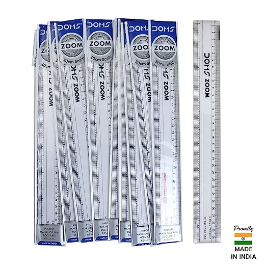 Doms Zoom 30cm Transparent Broad Scale (Pack of 10)