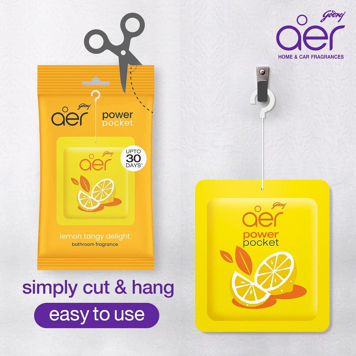Godrej aer Power Pocket Bathroom Freshener | Gel Lasts up to 30 days | Germ Protection