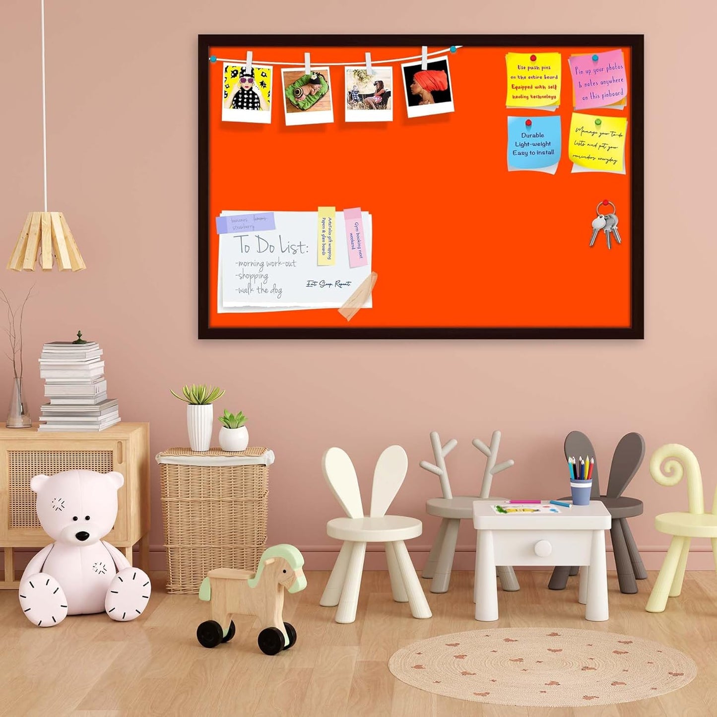 Digismart Noticeboard Nova Channel (Orange) for Office, Home & School Aluminum Frame (Pack of 1) (Non Magnetic)