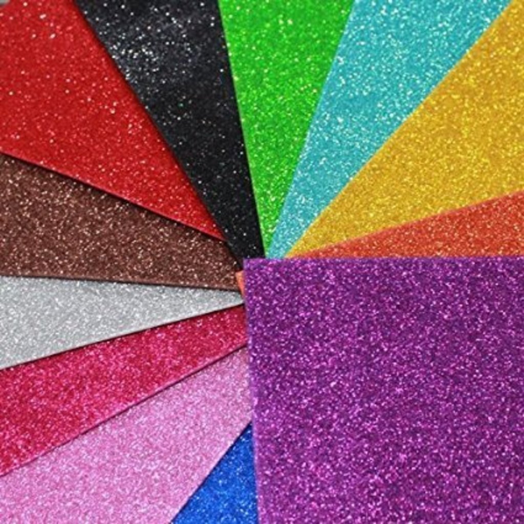Art & Craft Size Glitter Foam Sheet (Pack of 10) (Multicolor)