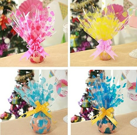 Amkay Gift Packing Transparent Sheet 50x70 ( Pack of 10 Sheets ) Printed Transparent Sheets Cellophane Gift Wrapper ( Assorted Colours )