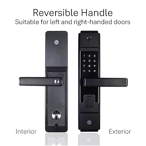 Yale YDME 100 NxT Smart Digital Lock for Wooden Door with Fingerprint, RFID, Pin Code, Mechanical Key & Alarm Feature Smart Door Lock