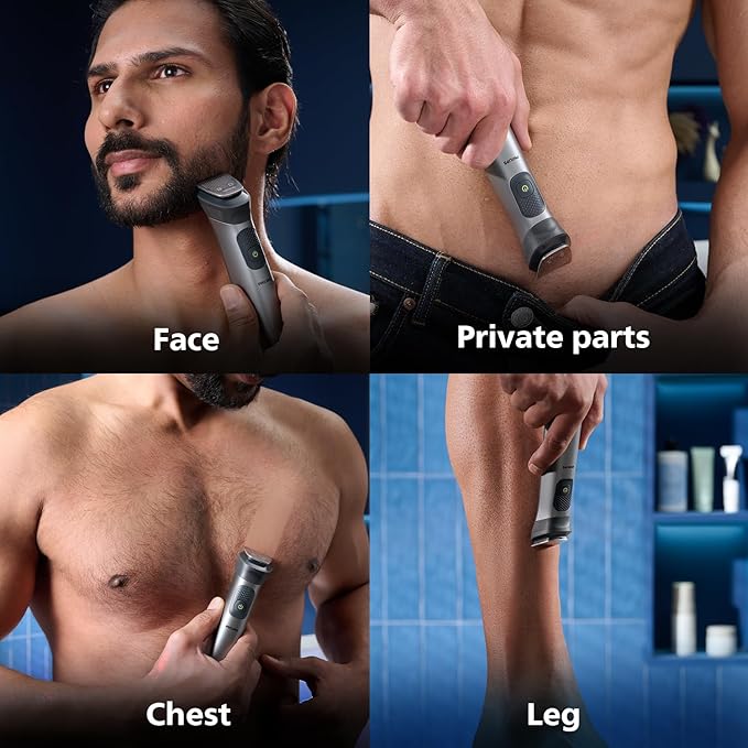 Philips India's No.1 Men's Trimmer | Pro Beardsense Technology | Precision Trimming |13-In-1 | Face,Body & Private Parts | 2 Year Warranty I 120 Min Runtime