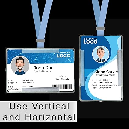 DIGISMART Premium Plastic ID Card Holder Pack of 10 pcs. (Vertical) (TRANSPARENT)